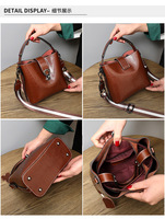 Real Oil Wax Leather Women's Bucket Bag 5